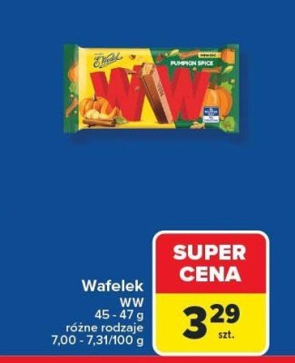 Wafelek WW, różne rodzaje E.Wedel promocja w Carrefour