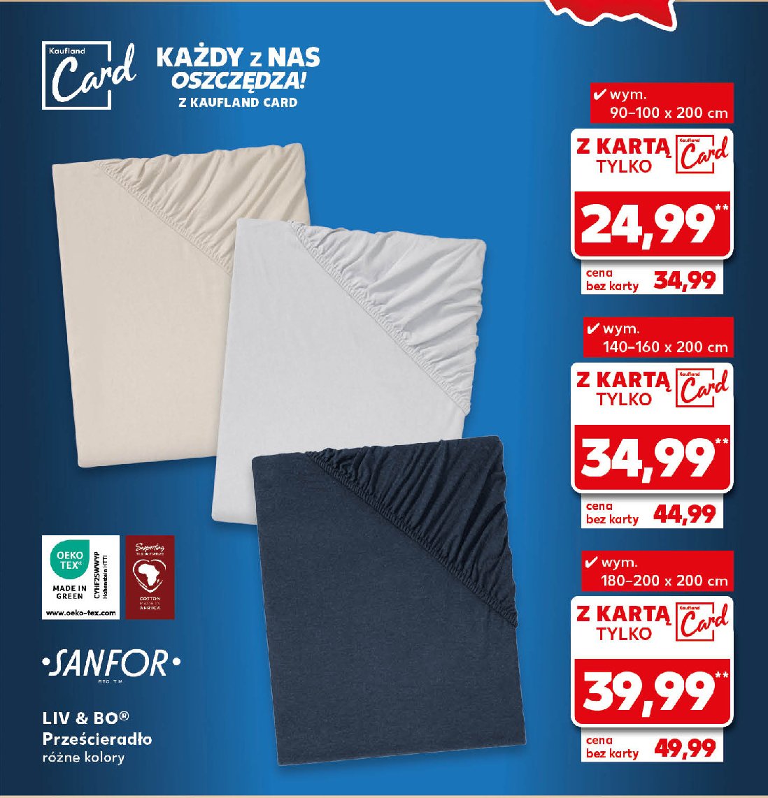 Prześcieradło 180-200 x 200 cm Liv & bo promocja w Kaufland