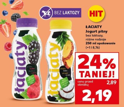 Jogurt pitny bez laktozy różne rodzaje promocja w Kaufland