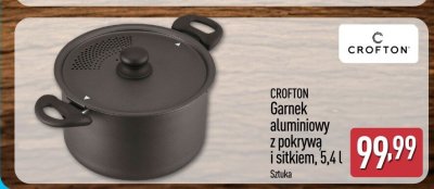 Garnek aluminiowy z pokrywą i sitkiem 5,4 l CROFTON promocja w Aldi