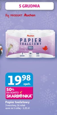 Papier toaletowy Auchan 3 warstwy promocja w Auchan