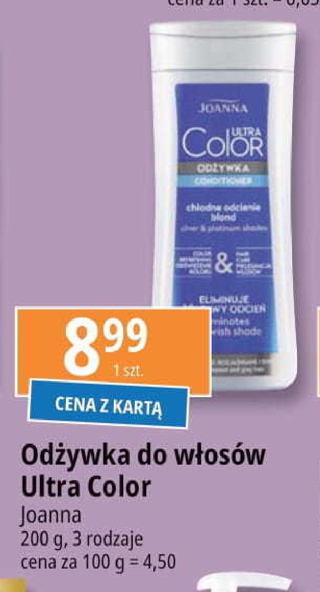 Odżywka do włosów chłodne odcienie blondu Joanna ultra color promocja