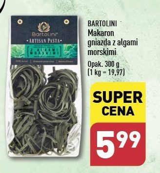 Makaron z algami morskimi Bartolini artisan pasta promocja w Aldi