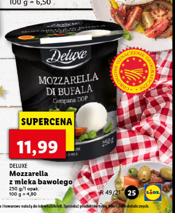 Mozzarella z mleka bawolego Deluxe promocja