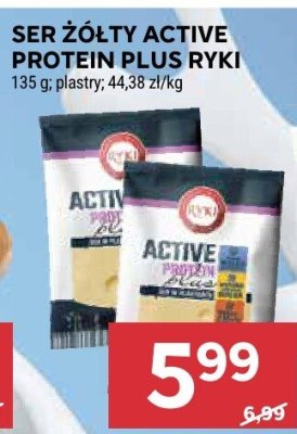 Ser żółty ACTIVE PROTEIN PLUS RYKI 135g promocja w Stokrotka