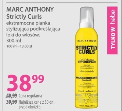 Pianka MARC ANTHONY Strictly Curls ekstramocna stylizująca podkreślająca loki do włosów promocja w Hebe