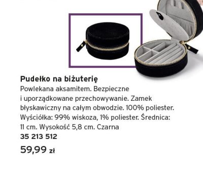 Pudełko na biżuterię czarne promocja w Tchibo