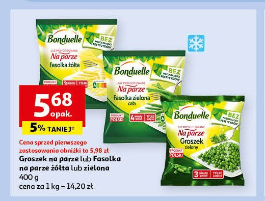 Fasolka szparagowa żółta Bonduelle gotowane na parze promocja