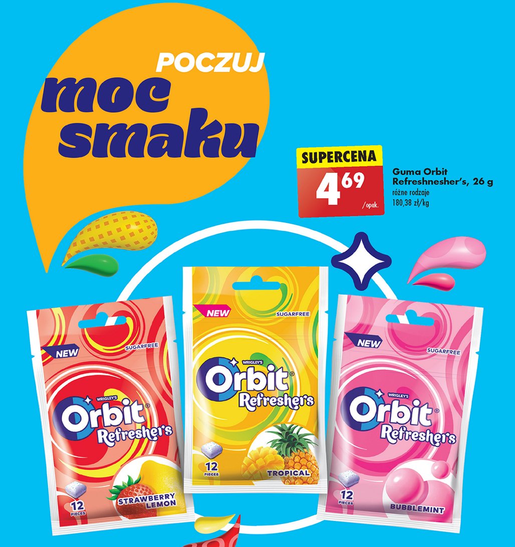 Guma do żucia strawberry lemon Orbit refresher's promocja