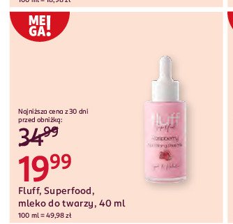 Mleko do twarzy malina Fluff superfood promocja