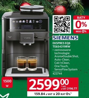 Ekspres SIEMENS EKSPRES EQ6 TE654319RW promocja w Selgros