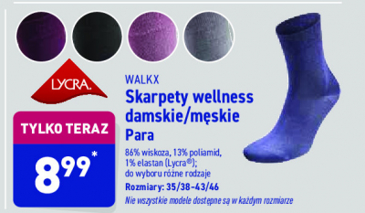 Skarpety zimowe wellness damskie 35/38-43/46 Walkx promocja