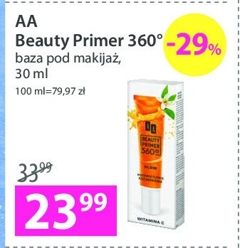 Baza roz艣wietlenie+rozja艣nianie glow Aa beauty primer 360 promocja