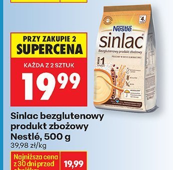 Produkt zbożowy Sinlac bezglutenowy Nestlé 500 g promocja w Biedronka