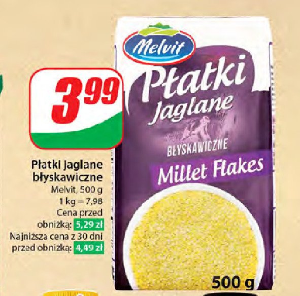 Płatki błyskawiczne jaglane Melvit promocja