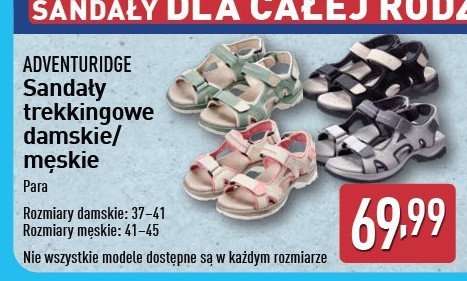 Sandały trekkingowe damskie 37-41 ADVENTURIDGE promocja w Aldi