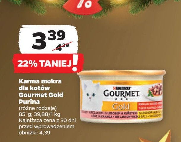 Karma dla kota łosoś-kurczak Purina gourmet promocja w Netto