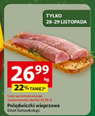 Polędwiczki wieprzowe Dział Samoobsługi promocja w Auchan