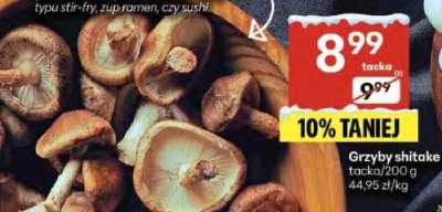 Grzyby shitake Delikatesy Centrum promocja w Delikatesy Centrum