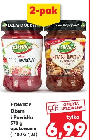 Zestaw: dżem truskawkowy + powidła śliwkowe z piernikową nutą Łowicz promocja