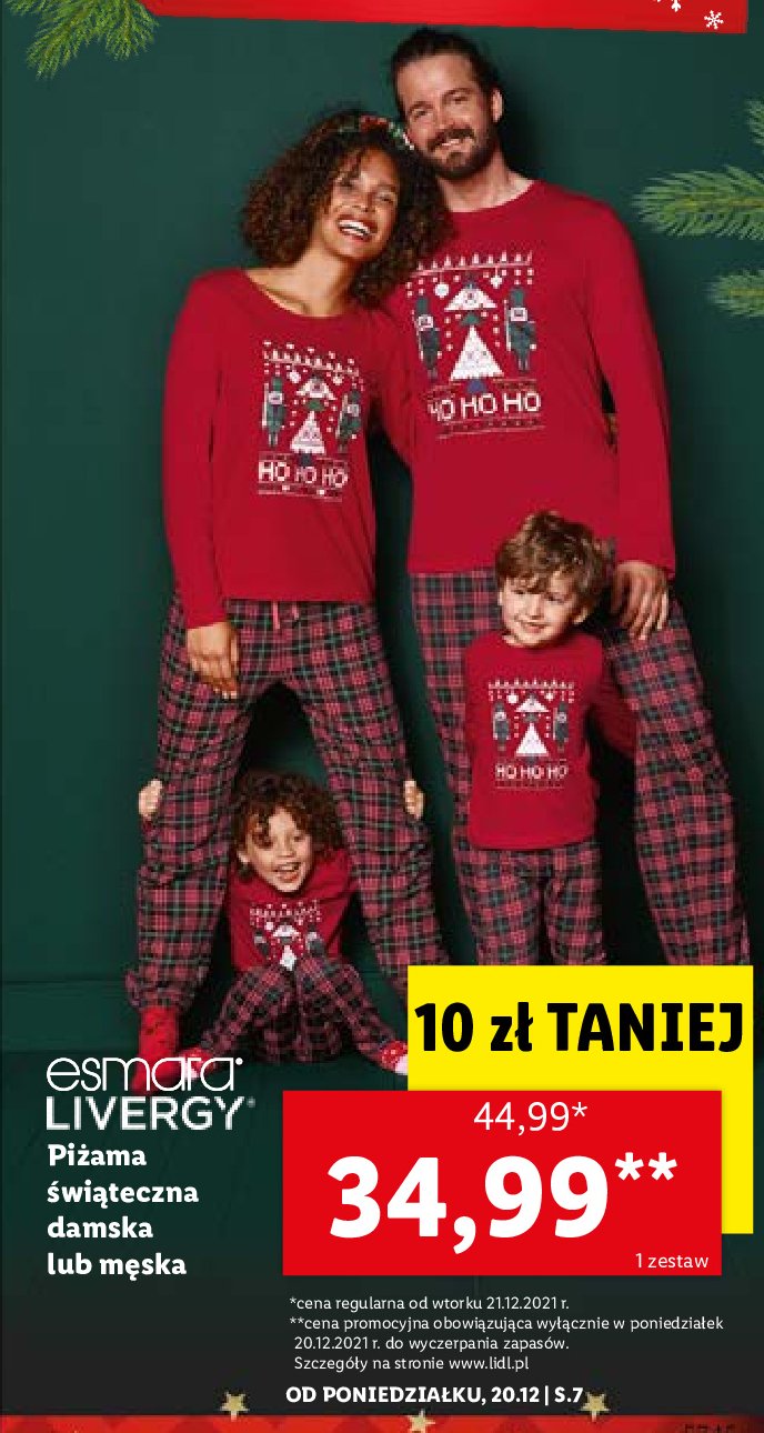 Piżama damska świąteczna xs-l Esmara promocja