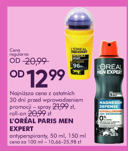 Dezodorant L'oreal men expert magnesium defense promocja w Super-Pharm