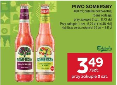 Piwo Somersby różne rodzaje promocja w Stokrotka