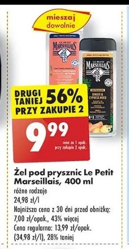 Żel pod prysznic imbir i cyprys Le petit marseillais promocja