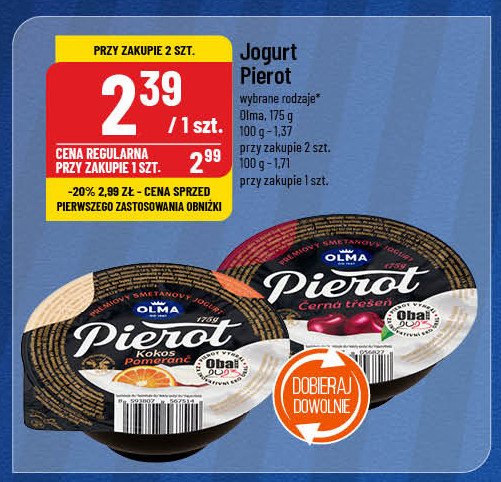 Jogurt kokos-pomarańcza Olma pierot promocja