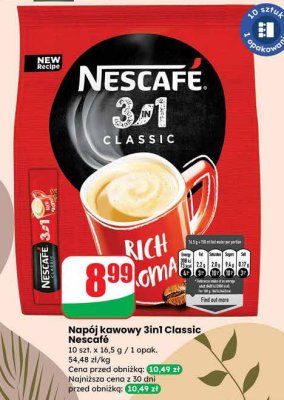 Napój kawowy 3in1 Classic Nescafé promocja w Dino