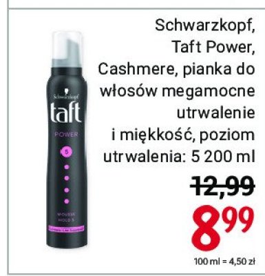 Pianka do włosów Taft power promocja
