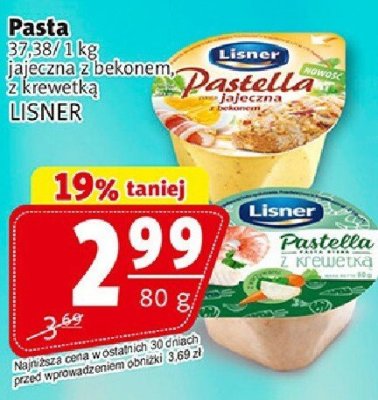 Pasta jajeczna z bekonem z krewetką promocja w Prim Market