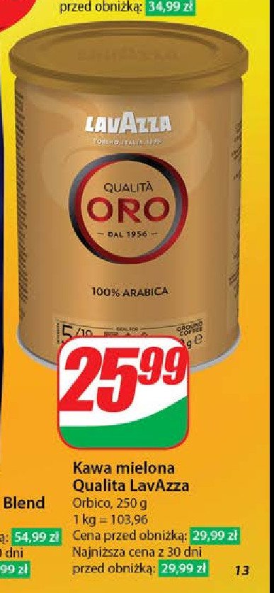 Kawa - puszka Lavazza qualita oro promocja