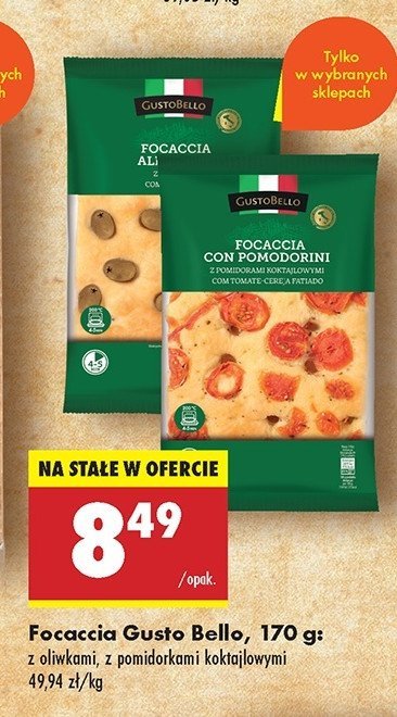 Focaccia z oliwkami Gustobello promocja