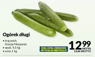 Ogórek długi promocja w Makro