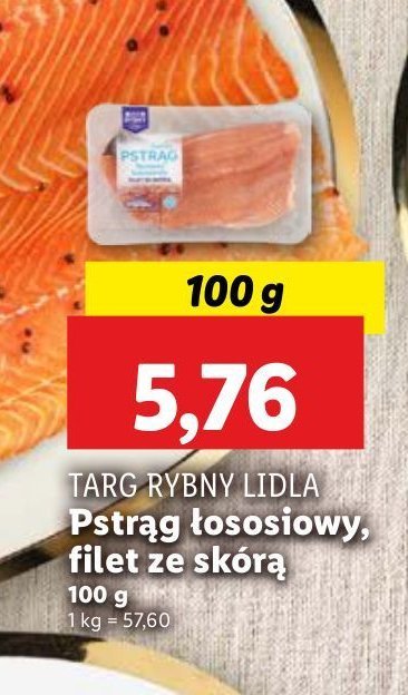 Pstrąg łososiowy filet ze skórą Rybny targ lidla promocja