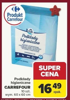 Podkłady higieniczne CARREFOUR 10 szt. wym. 60 x 60 cm promocja w Carrefour