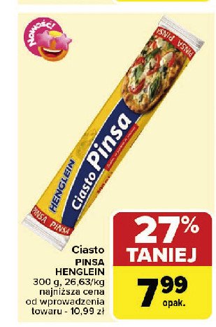 Ciasto pinsa Henglein promocja w Carrefour Market