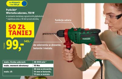 Wiertarka udarowa, 750 W promocja w Lidl