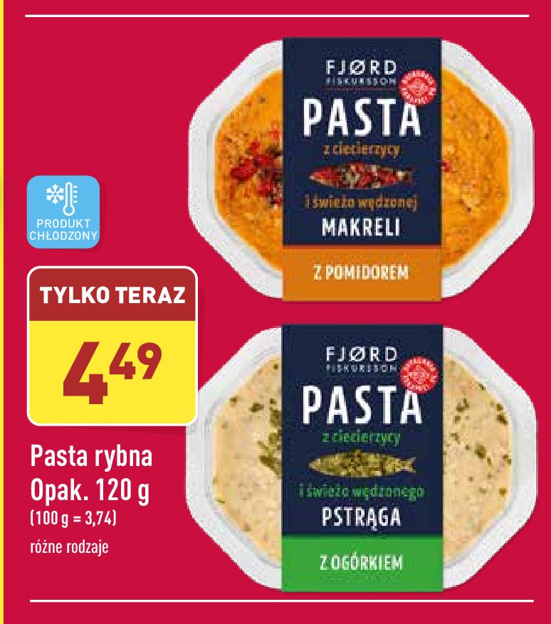 Pasta z ciecierzycy i pstr膮ga w臋dzonego z og贸rkiem Fjord fiskursson promocja