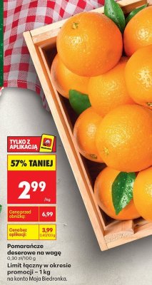 Pomarańcze deserowe na wagę promocja w Biedronka