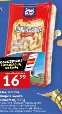 Flaki wołowe krojone świeże SmakMak, 900 g promocja w Twój Market