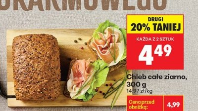 Chleb cały ziarno 300g promocja w Biedronka