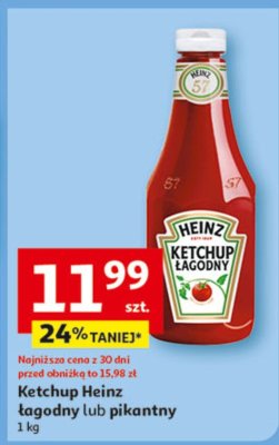 Ketchup Heinz łagodny lub pikantny promocja w Auchan