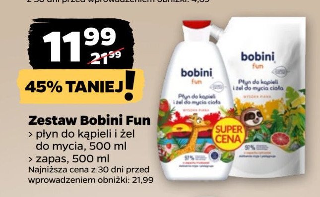 Płyn do kąpieli i żel do mycia ciała cytrusy zapas Bobini fun promocja w Netto