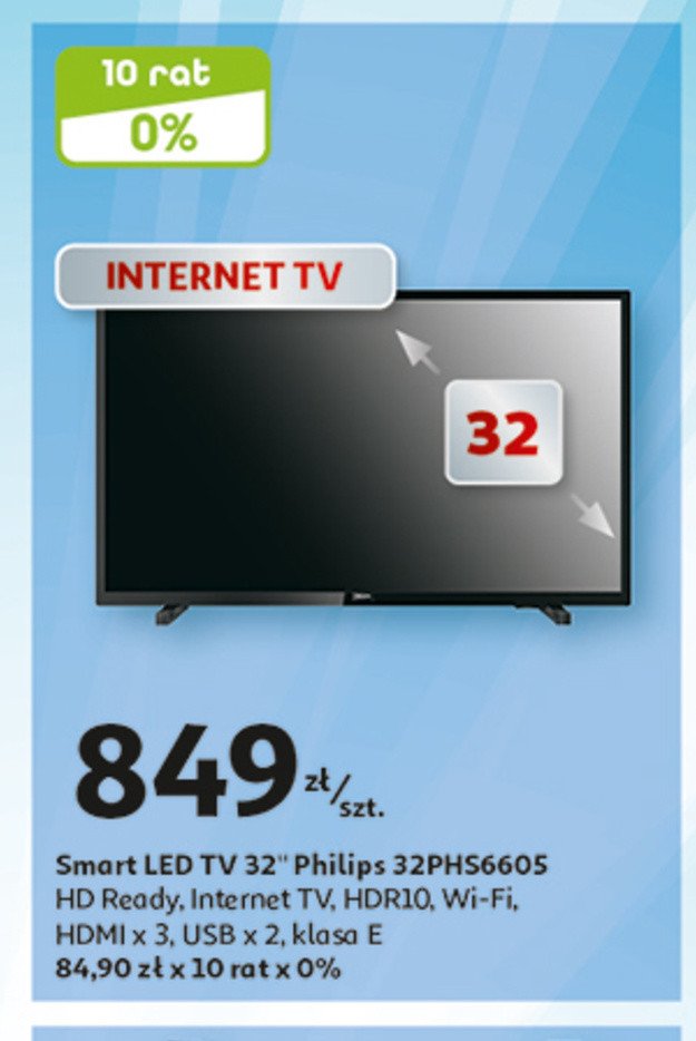 Telewizor led 32" 32phs6605 Philips promocja