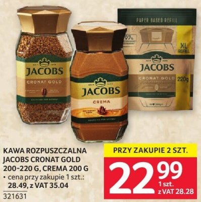 Kawa rozpuszczalna Jacobs Cronat Gold 200-220 g promocja w Selgros