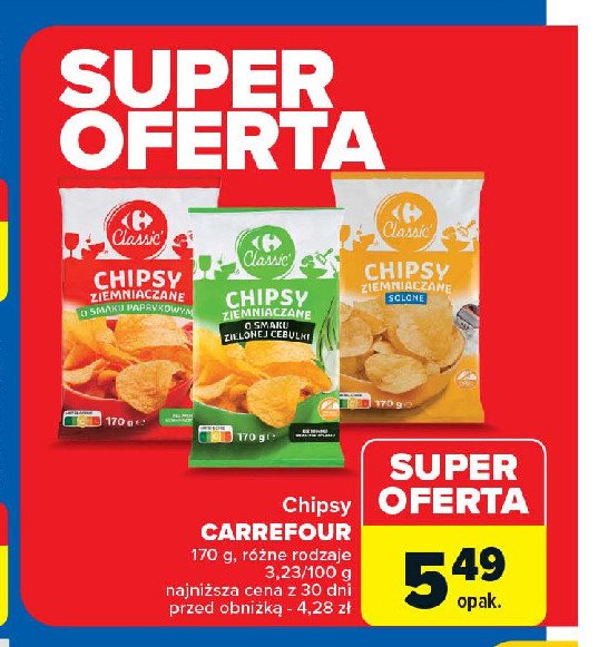 Chipsy o smaku paprykowym Carrefour classic promocja