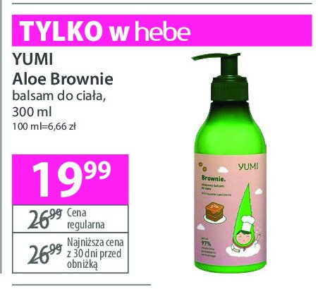 Balsam do ciała aloe brownie Yumi cosmetics promocja