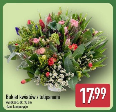 Bukiet kwiatów z tulipanami promocja w Aldi